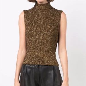 Ganni Sleeveless Metallic Top